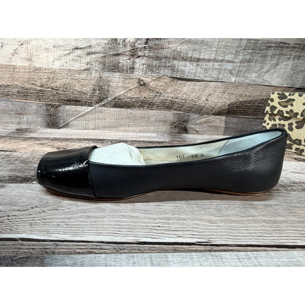 FS/NY Black Creaser Women Flat Shoes Black Leather‎ Size 5.5 - Picture 4 of 16